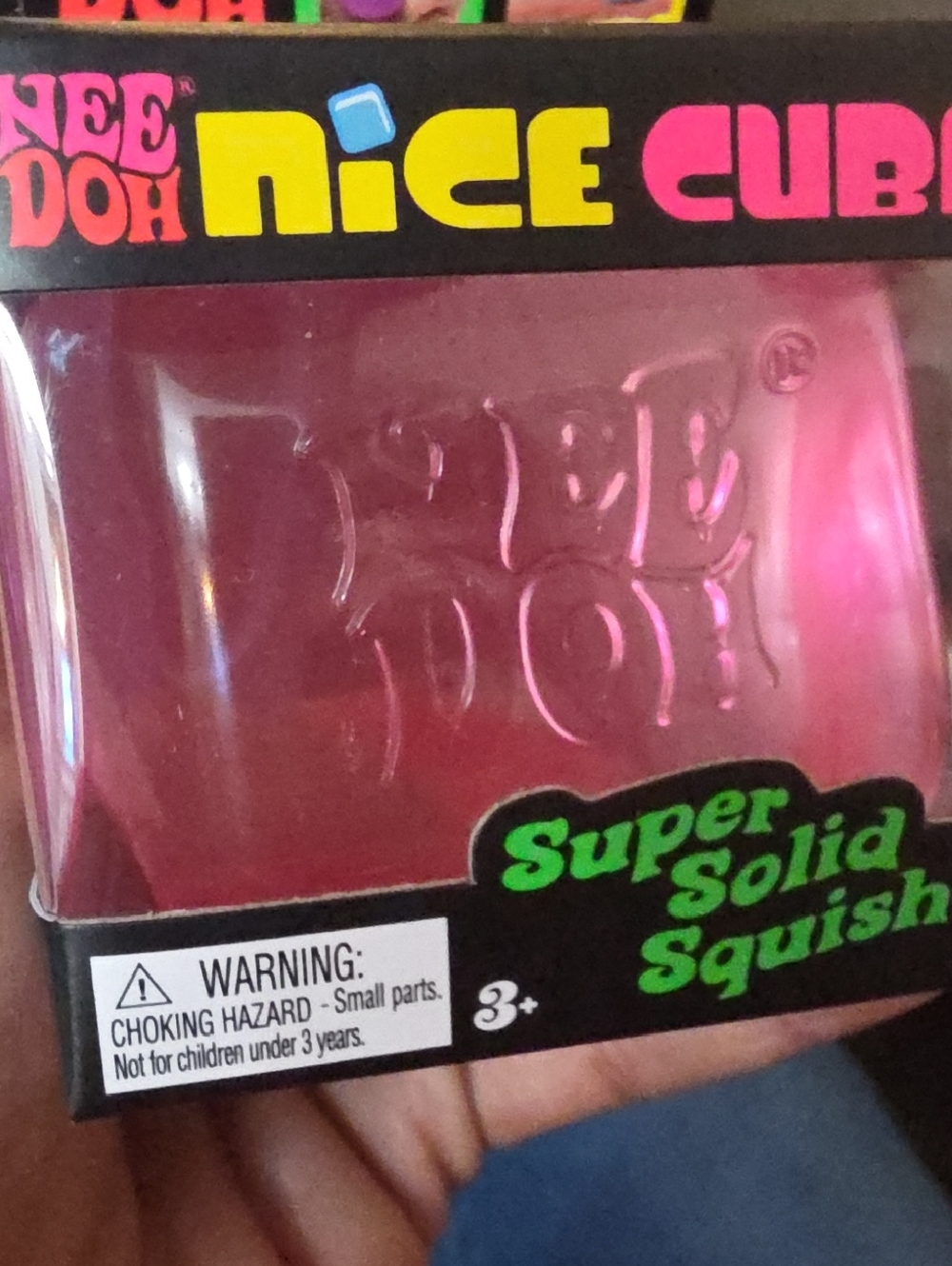 Neon Pink Nee Doh Nice Cube Super Solid Squish AUTHENTIC